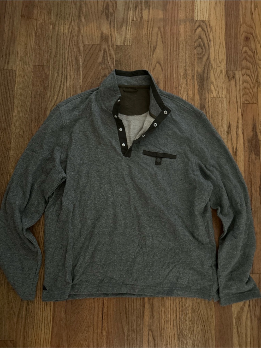 Untuckit Men's olive Snap-Placket Pullover Sweater